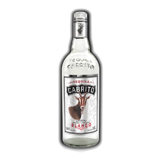 Tequila Cabrito bottle on a white background