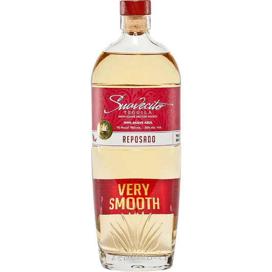 Suavecito Reposado Very Smooth tequila bottle on a white background