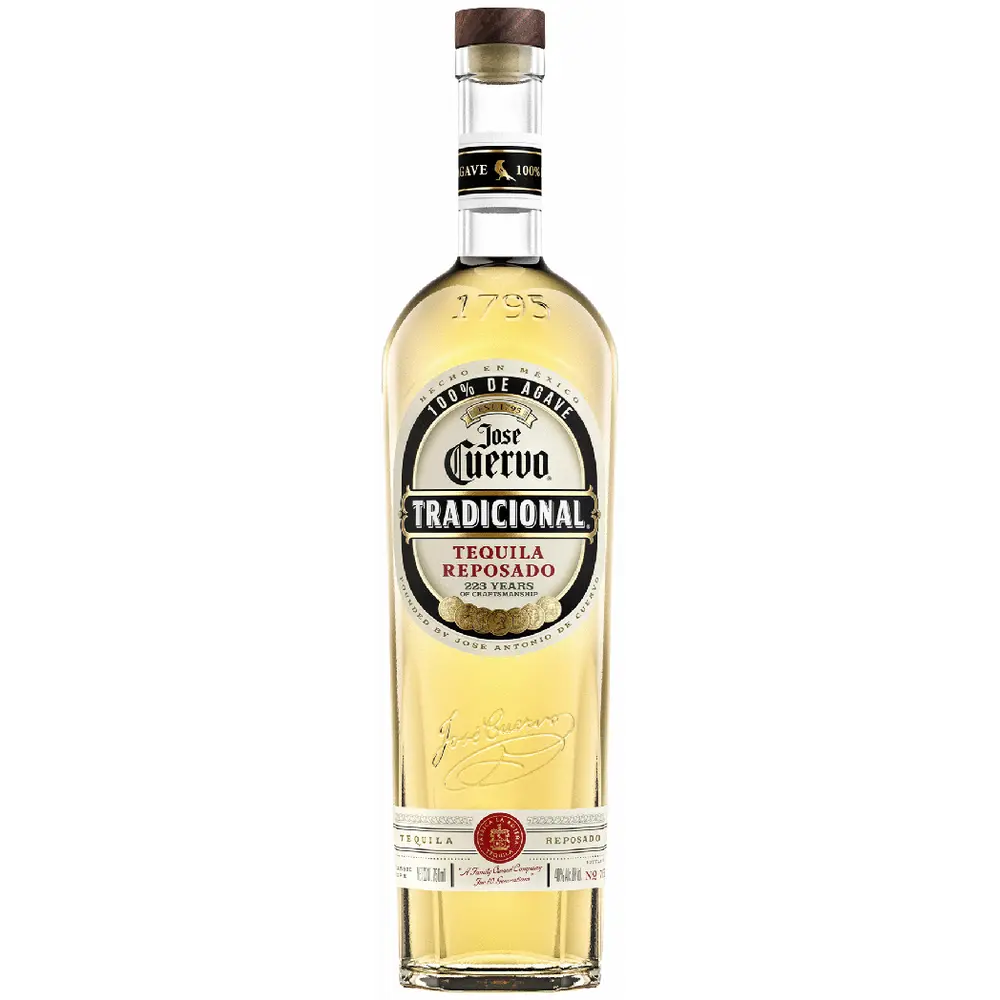 Jose Cuervo Tradicional Tequila Reposado bottle on a white background