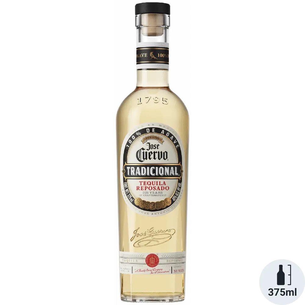 Jose Cuervo Tradicional Tequila Reposado bottle on a white background