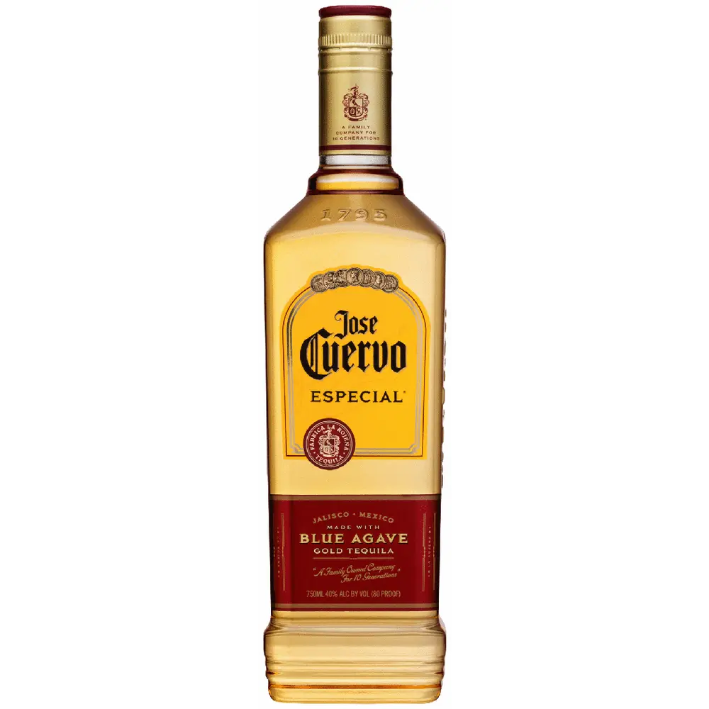 Jose Cuervo Especial Gold Tequila bottle on a white background