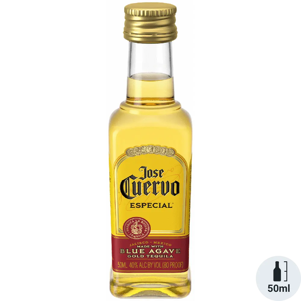 Jose Cuervo Especial mini bottle on a white background