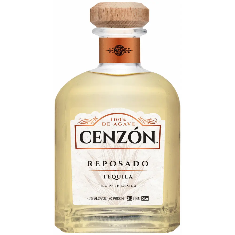 Cenzon Reposado tequila bottle on a white background