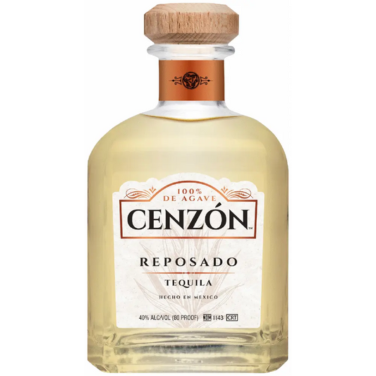 Cenzon Reposado tequila bottle on a white background