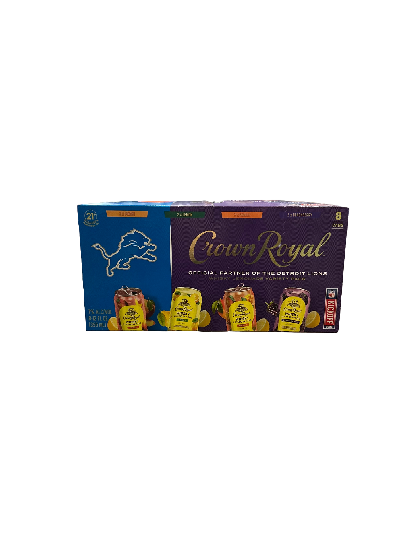 Crown Royal Whisky Lemonade Variety Pack 8 Pack Detroit Lions Edition