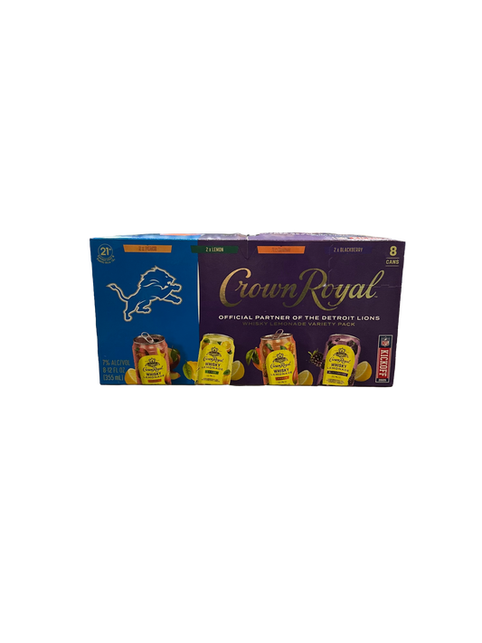 Crown Royal Whisky Lemonade Variety Pack 8 Pack Detroit Lions Edition