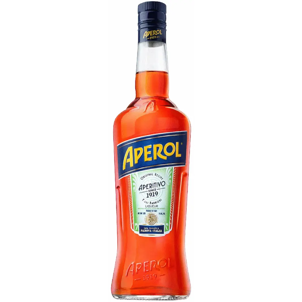 Aperol bottle on a white background