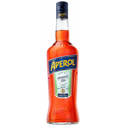 Aperol bottle on a white background
