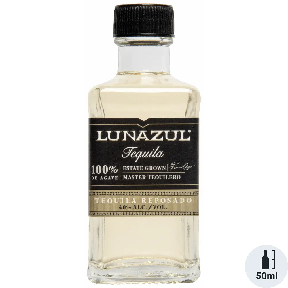 Lunazul Tequila bottle on a white background