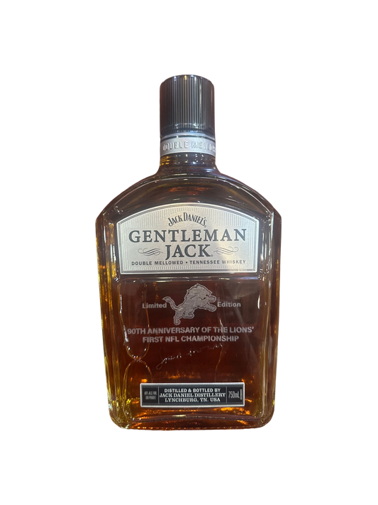 Gentleman Jack with Detroit Lions Logo 90th Anniversary of First NFL Championship Bottle