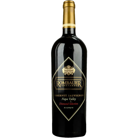 Bottle of Rombauer Vineyards Cabernet Sauvignon wine on a white background