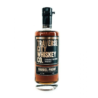 Bottle of Traverse City Whiskey Co. whiskey on a white background