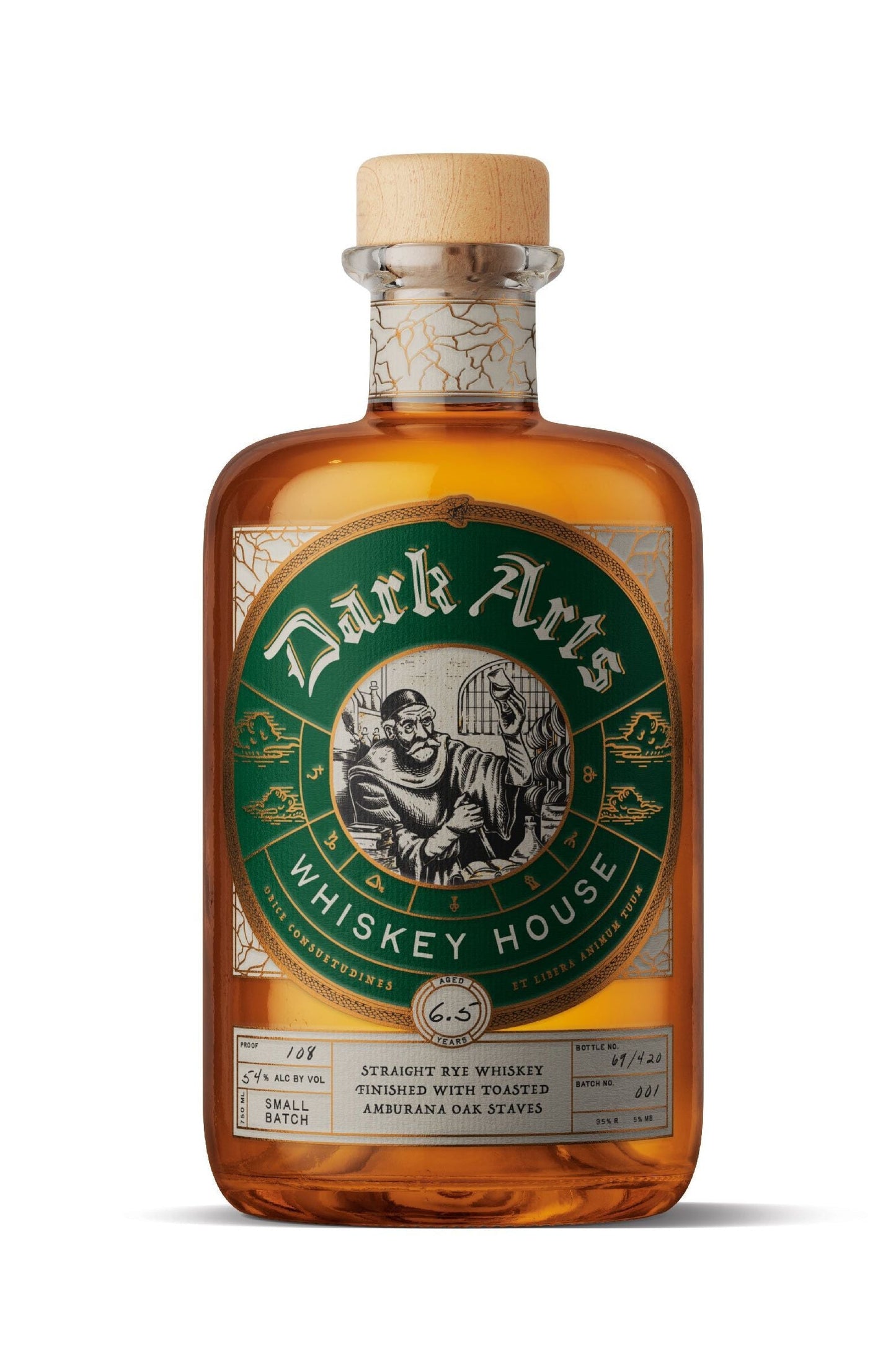 Bottle of Dark Artis Whiskey House on a white background