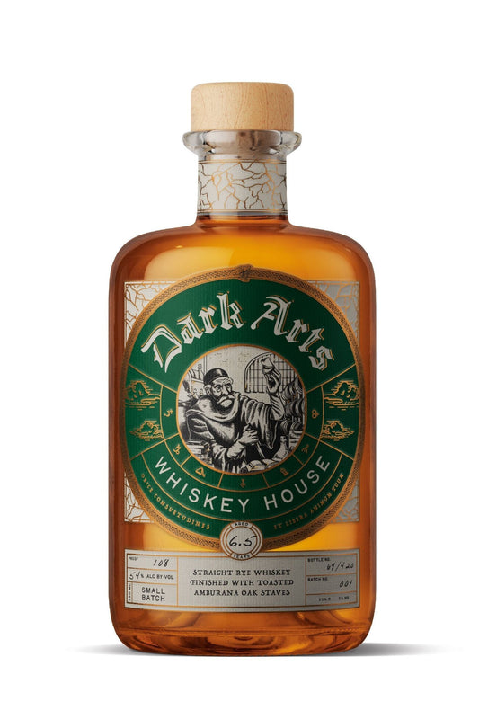 Bottle of Dark Artis Whiskey House on a white background