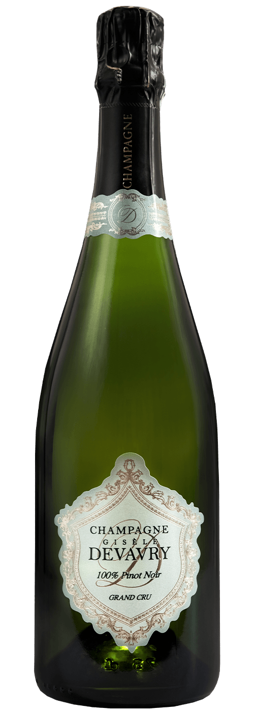 Bottle of Champagne Devanny on a white background