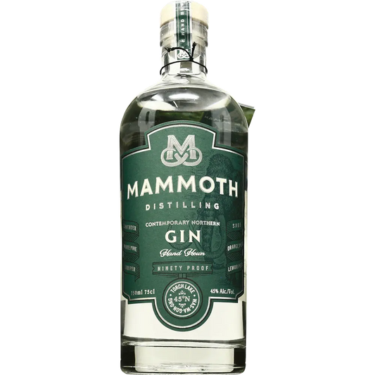 Mammoth Distilling gin bottle on a white background