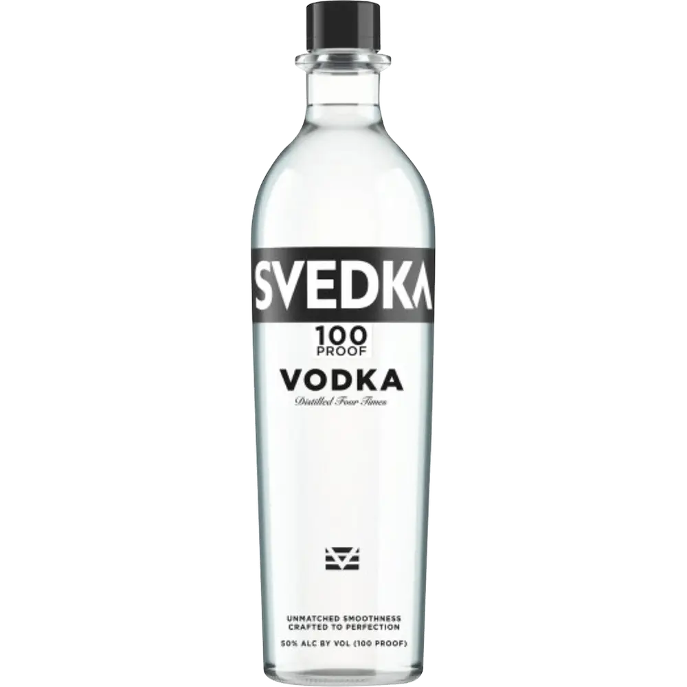 Svedka vodka bottle on a white background