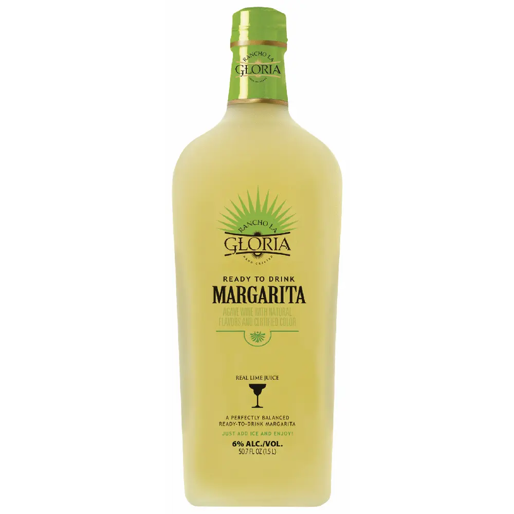 Bottle of Gloria Ready to Drink Margarita on a white background