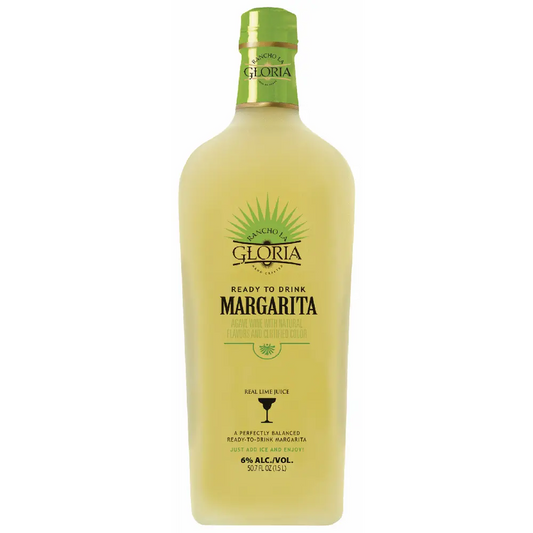 Bottle of Gloria Ready to Drink Margarita on a white background