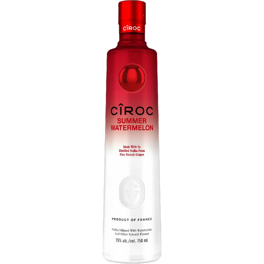 Ciroc Summer Watermelon vodka bottle on a white background