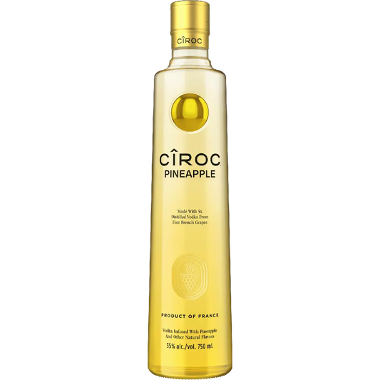 Ciroc Pineapple vodka bottle on a white background