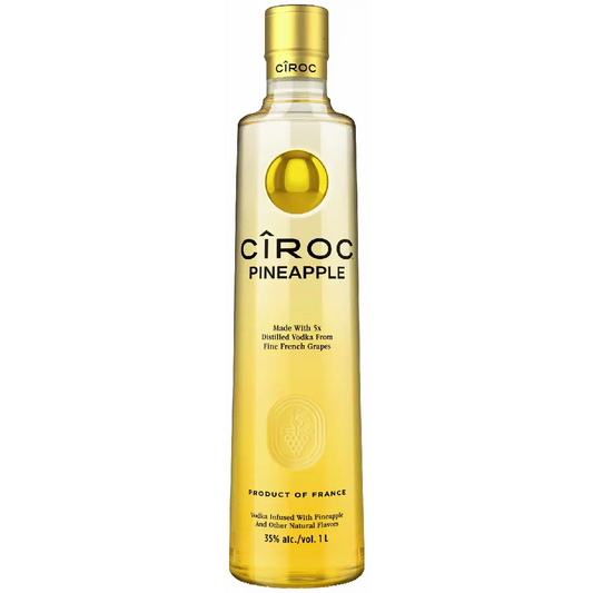 Ciroc Pineapple vodka bottle on a white background