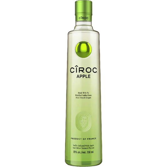 Ciroc Apple vodka bottle on a white background