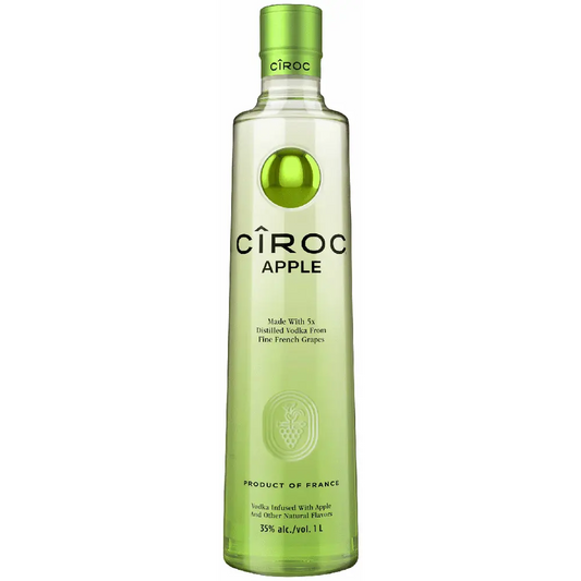 Ciroc Apple vodka bottle on a white background