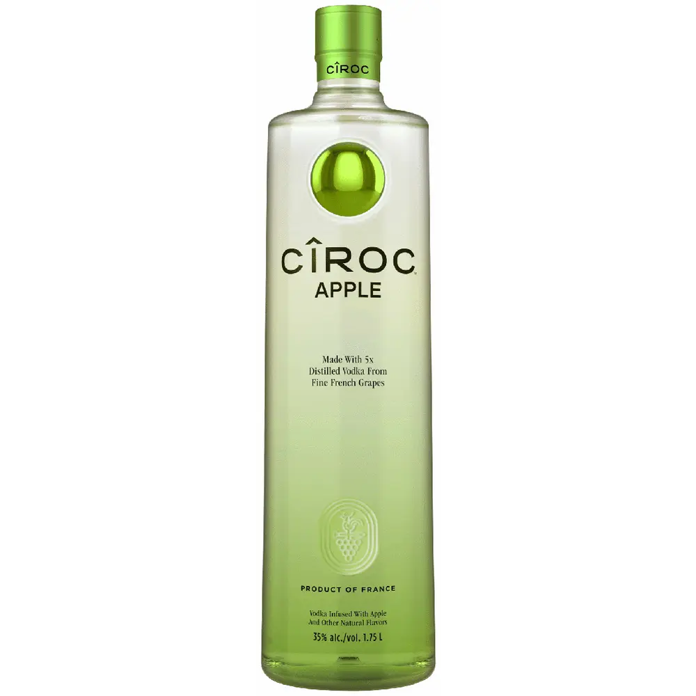 Ciroc Apple vodka bottle on a white background