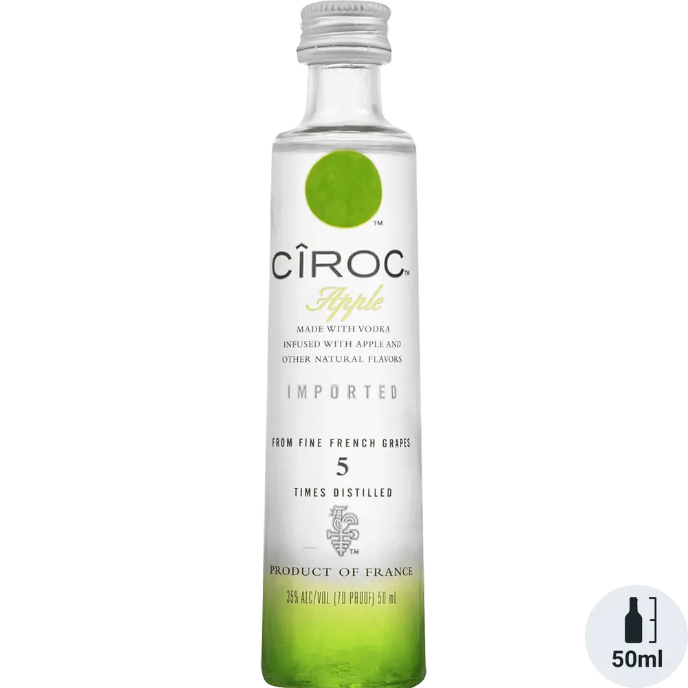 Célioc Apple vodka bottle on a white background