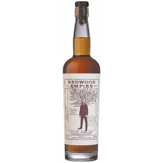 Bottle of Redwood Empire whiskey on a white background