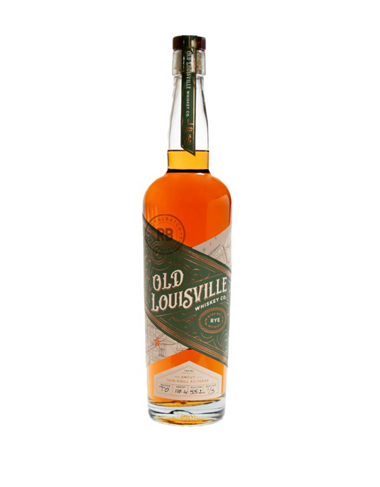 Bottle of Old Louisville whiskey on a white background