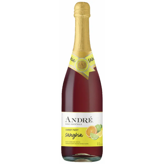 Bottle of Andre wine cocktail on a white background