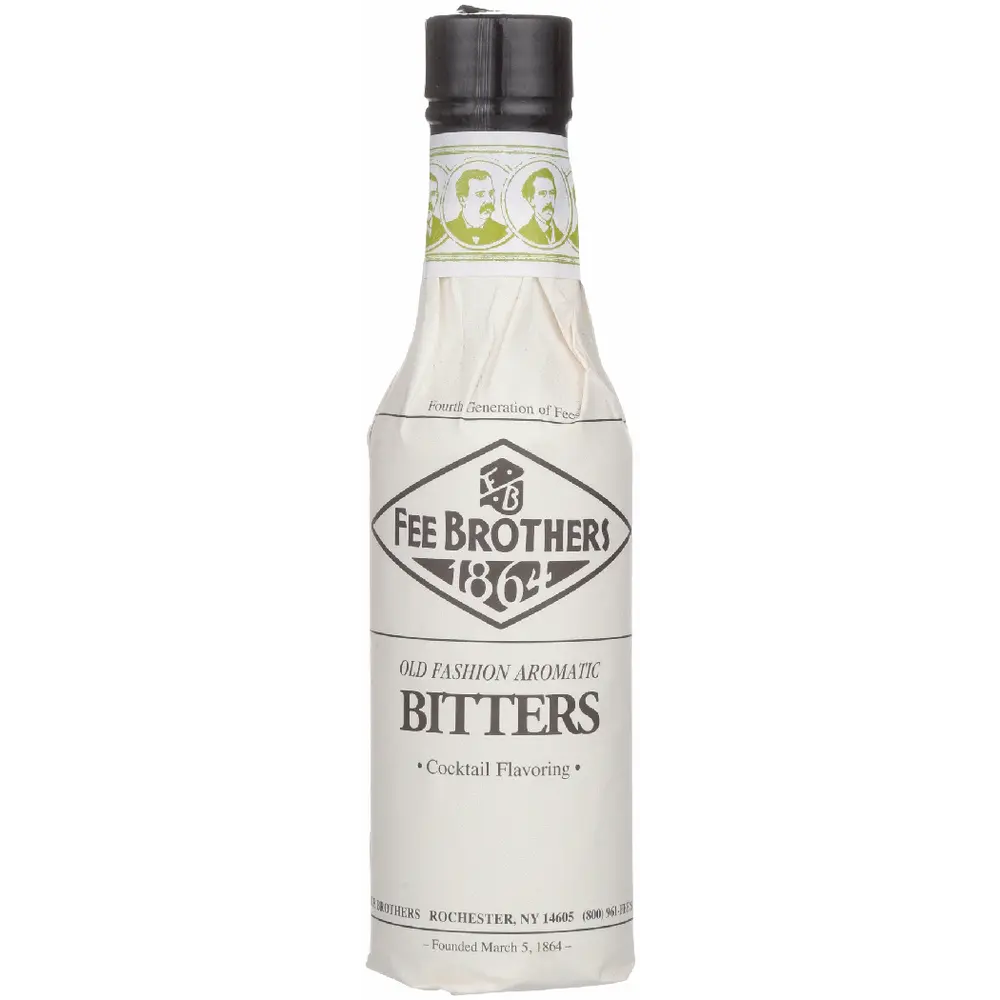Fee Brothers 1862 Old Fashion Aromatic Bitters bottle on a white background