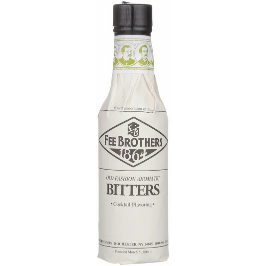 Fee Brothers 1862 Old Fashion Aromatic Bitters bottle on a white background