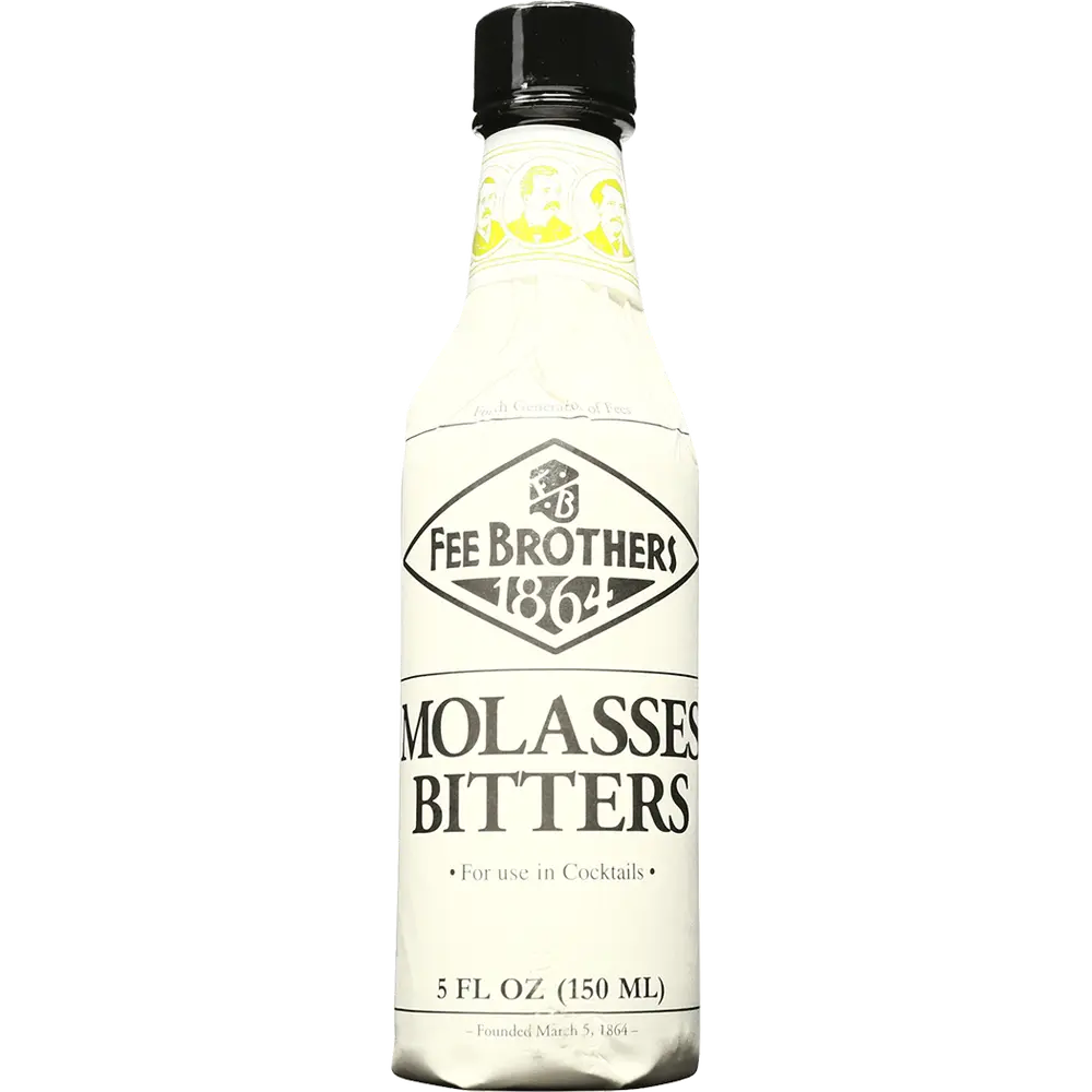 Bottle of Fee Brothers Molasses Bitters on a white background