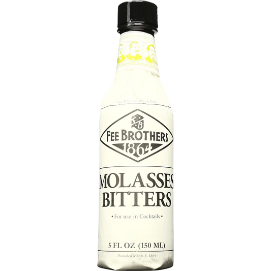 Bottle of Fee Brothers Molasses Bitters on a white background