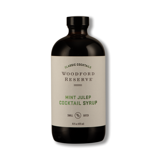Woodford Reserve Mint Julep Cocktail Syrup bottle on a white background