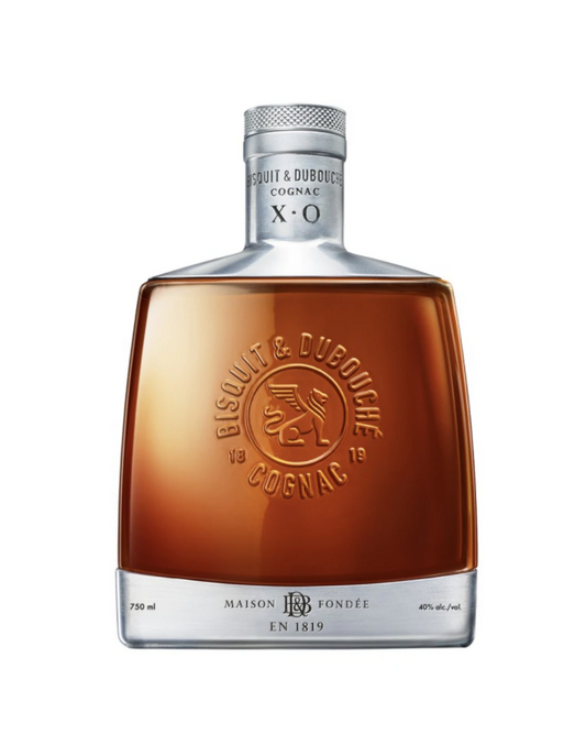 Bottle of Biscuit & Dubouché cognac on a white background