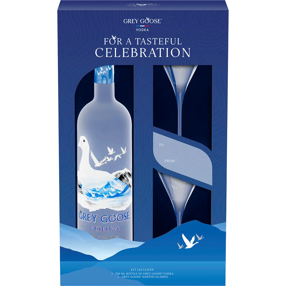 Grey Goose with Two Glasses Gift set