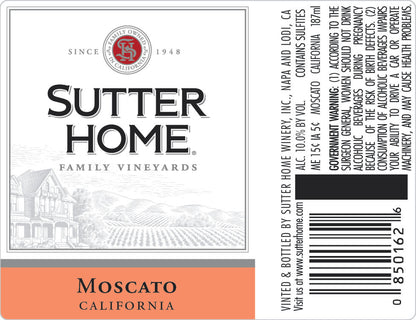 Sutter Home Moscato White Wine 187 Ml 4-pack