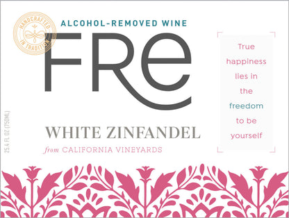 Fre White Zinfandel Non Alcoholic Wine 750 Ml