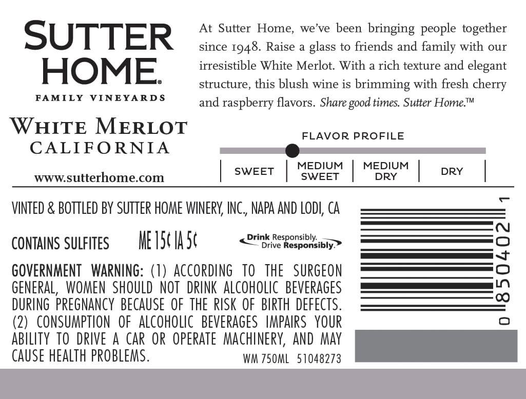 Sutter Home White Merlot