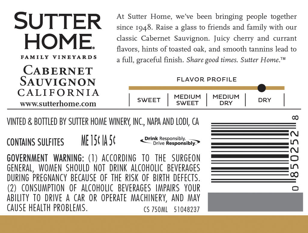 Sutter Home Cabernet Sauvignon Red Wine 187 Ml 4-pack