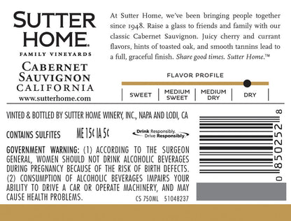 Sutter Home Cabernet Sauvignon Red Wine 187 Ml 4-pack