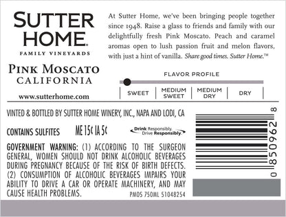 Sutter Home Pink Moscato Wine 187 Ml 4-pack