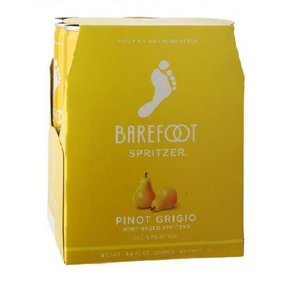 Barefoot Spritzer Pinot Grigio White Wine 4 Single Serve 250ml Cans