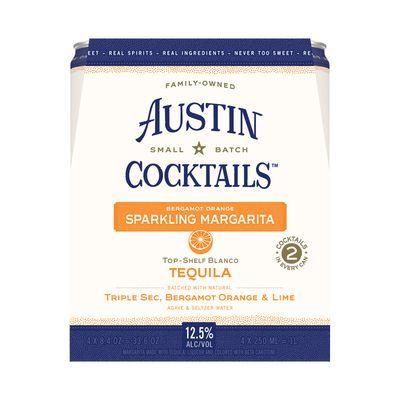 Austin Cocktails Bergamot Orange Sparkling Margarita 4 X 8.4oz Cans