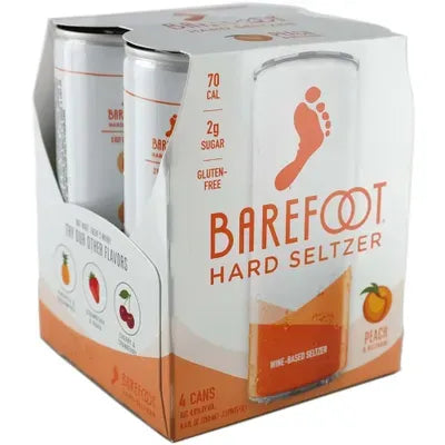 Barefoot Wine Hard Seltzer Peach & Nectarine 4 Single Serve 250ml Cans