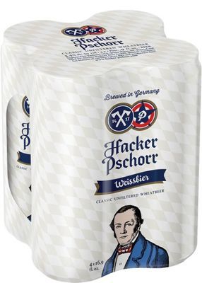 Hacker Pschorr Weissbier 4 Pk Can